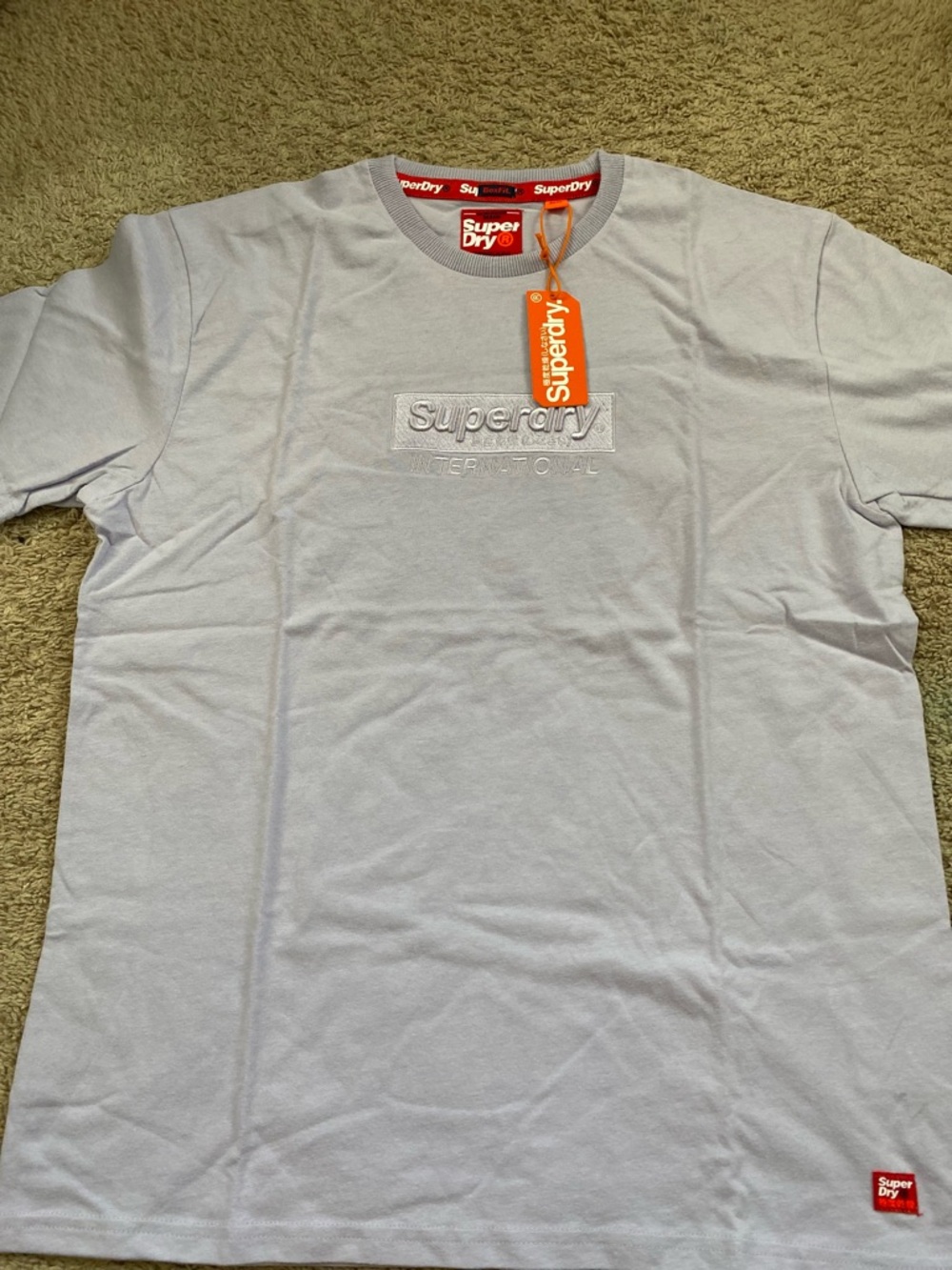 Superdry Men's Purple Embroidered Box Logo Short Sleeve Tee